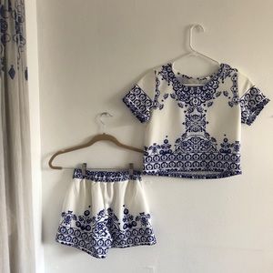 Crop top and short set